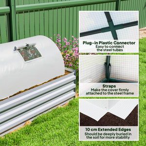 Portable Mini Greenhouse, Tunnel Growing Tent with 5 Mesh Windows and Steel Frame, 7' x 3' x 2', Green – view 26