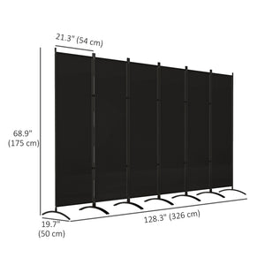 6 Panel Folding Room Divider, UV30+ Privacy Screen, Indoor Outdoor Privacy Panel with Stable Base, Beige – view 9