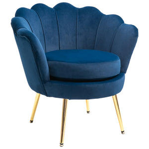 Modern Accent Chair, Velvet-Touch Fabric Leisure Club Chair with Gold Metal Legs for Bedroom, Dark Green – view 15