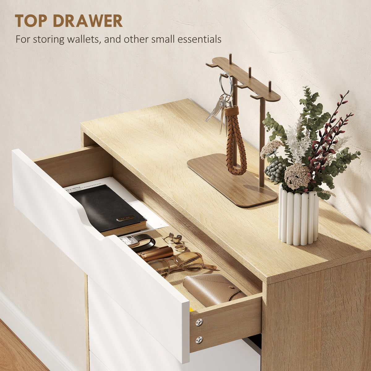 Narrow Shoe Cabinet for Entryway with 2 Flip Drawers, Top Drawer and Adjustable Shelves for 12 Pairs of – view 11