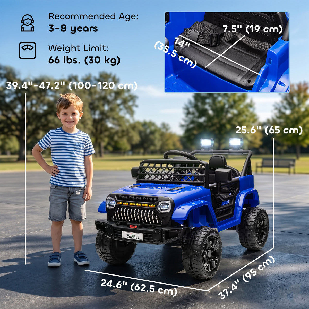 Qaba 12V Ride on Truck, Electric Car for Kids with Remote Control, Suspension, 3 Speeds, USB Music Headlights