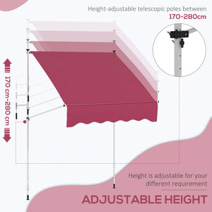 6.6'x5' Manual Retractable Patio Awning Sun Shelter Window Door Deck Canopy, Water Resistant UV Protector – view 10