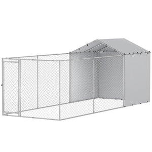 Galvanized Steel Dog Kennel Outdoor with Waterproof & UV-Resistant Cover for Large Dogs, 13.1' x 7.5' x 7.5' – view 15