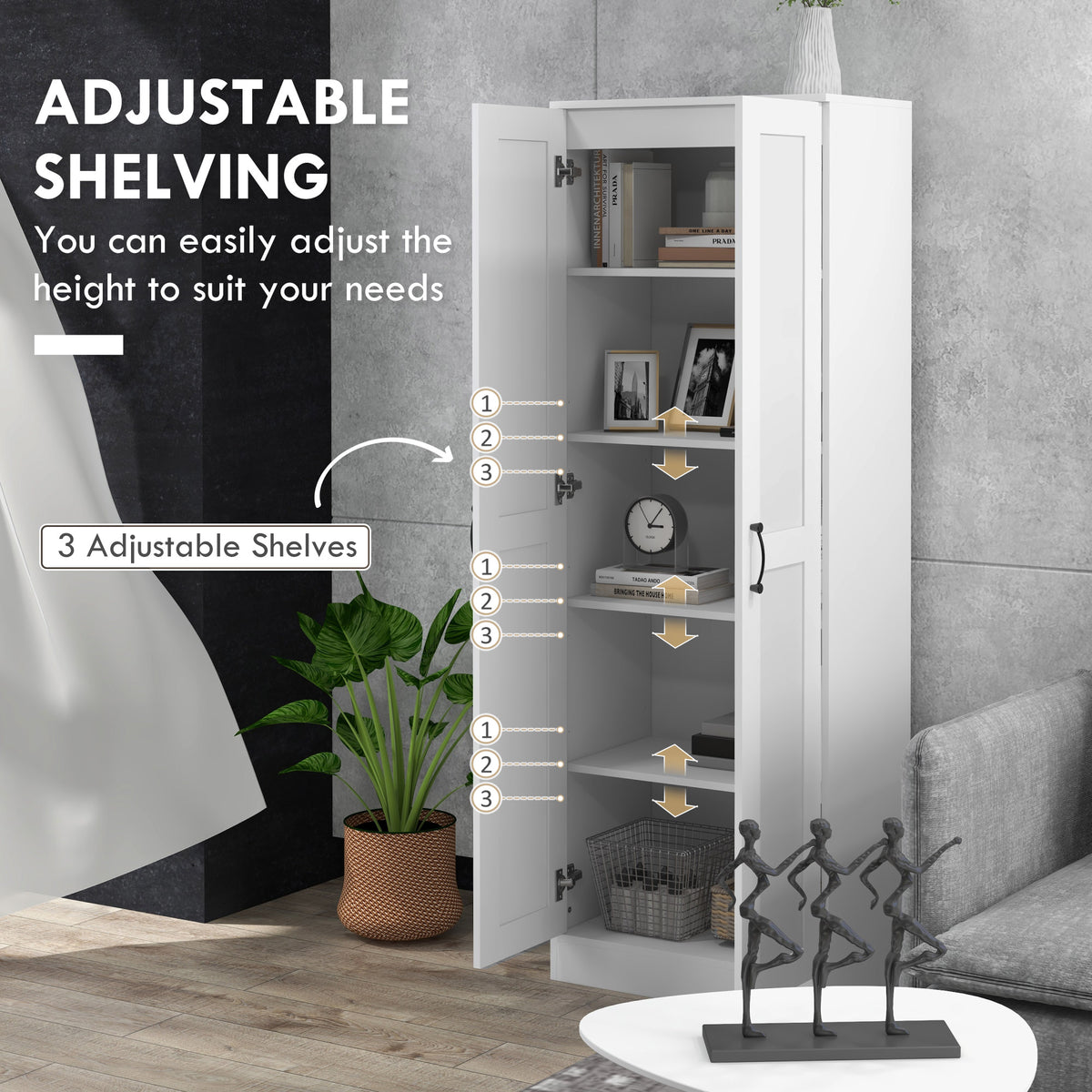 69" Tall Pantry Cabinet with Adjustable Shelves, Modern Kitchen Pantry Cabinet with Soft Close Doors, Black – view 13