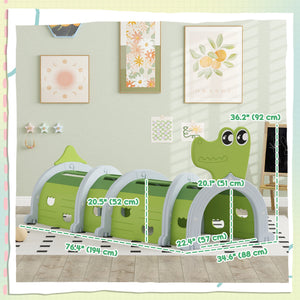 Qaba Crocodile Design Tunnel for Kids to Crawl Through, for 3-6 Years, Green