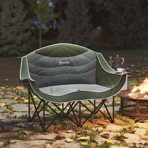 Portable Camp Chair, Double Camping Chair with Cup Holders and Carry Bag, Support 551 lbs, Dark Green – view 7