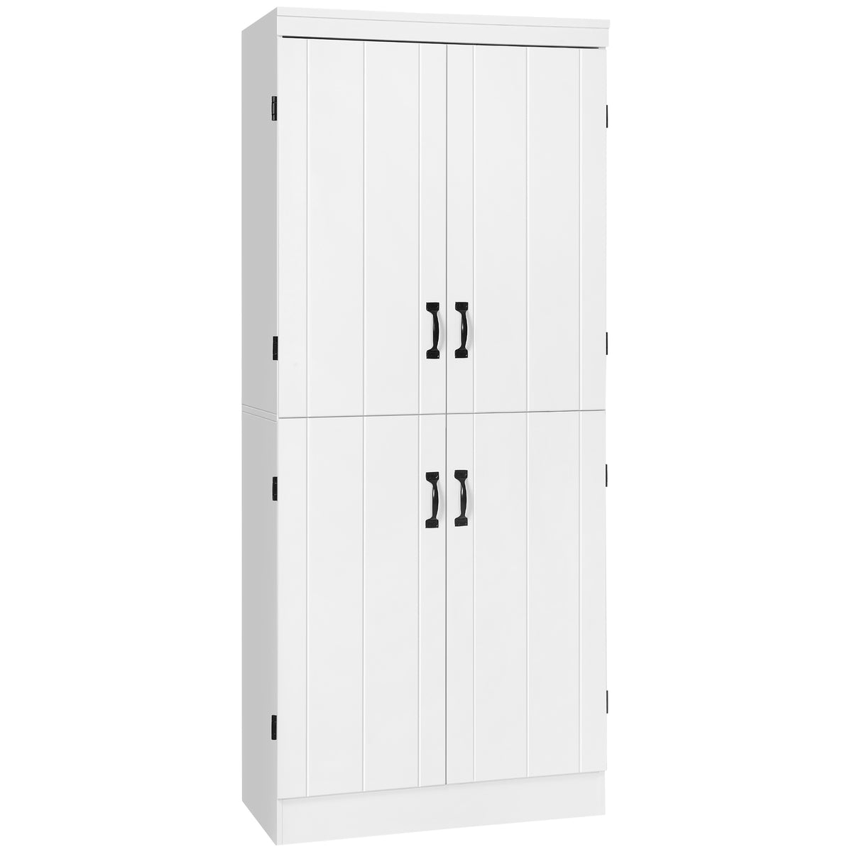 70" 4-Door Storage Cabinet, Freestanding Pantry Cabinet with Adjustable Shelves for Living Room, Natural – view 8