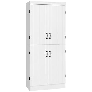 70" 4-Door Storage Cabinet, Freestanding Pantry Cabinet with Adjustable Shelves for Living Room, Natural – view 8