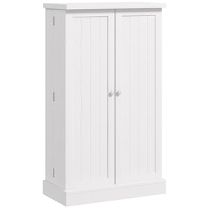 Freestanding Kitchen Pantry Storage Cabinet Kitchen Cabinet with 5-Tier Shelf 12 Spice Racks Adjustable Shelves White