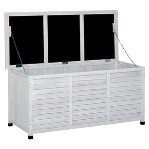 75 Gallon Wooden Storage Box patio Deck Box Bench, Garden Backyard Outdoor Storage Container with Aerating – view 8