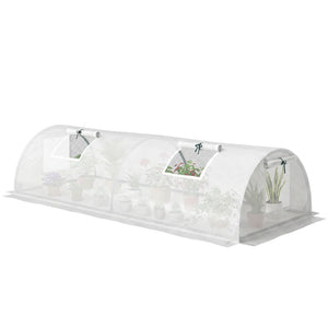 Portable Mini Greenhouse, Tunnel Growing Tent with 5 Mesh Windows and Steel Frame, 7' x 3' x 2', Green – view 8