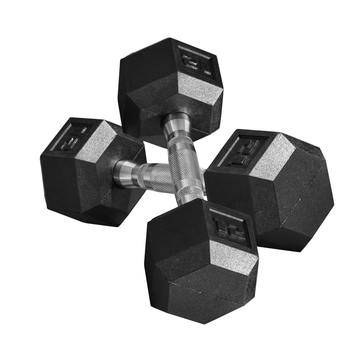 Soozier 2 x 10lbs Rubber Dumbbells Weight Set, Dumbbell Hand Weight for Body Fitness Training for Home Office Gym