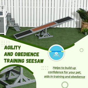 Wood Pet Seesaw Platform Dog Agility Training Equipment Run Game Toy Weather Resistant Pet Supplies Grey