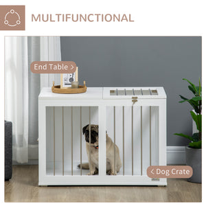 31.5" Dog Crate Furniture with Double Doors, for Medium Dogs, Grey – view 10