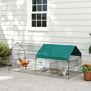 73" Small Animal Cage with Roof, Indoor/Outdoor Use,  for Chicken, Rabbits, Chinchillas