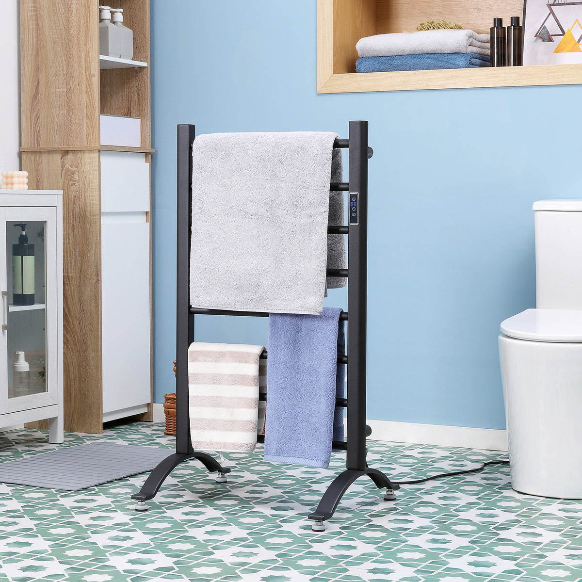 8-Bar Heated Towel Warmer Rack with Built-in Timer and LED Indicators – view 7