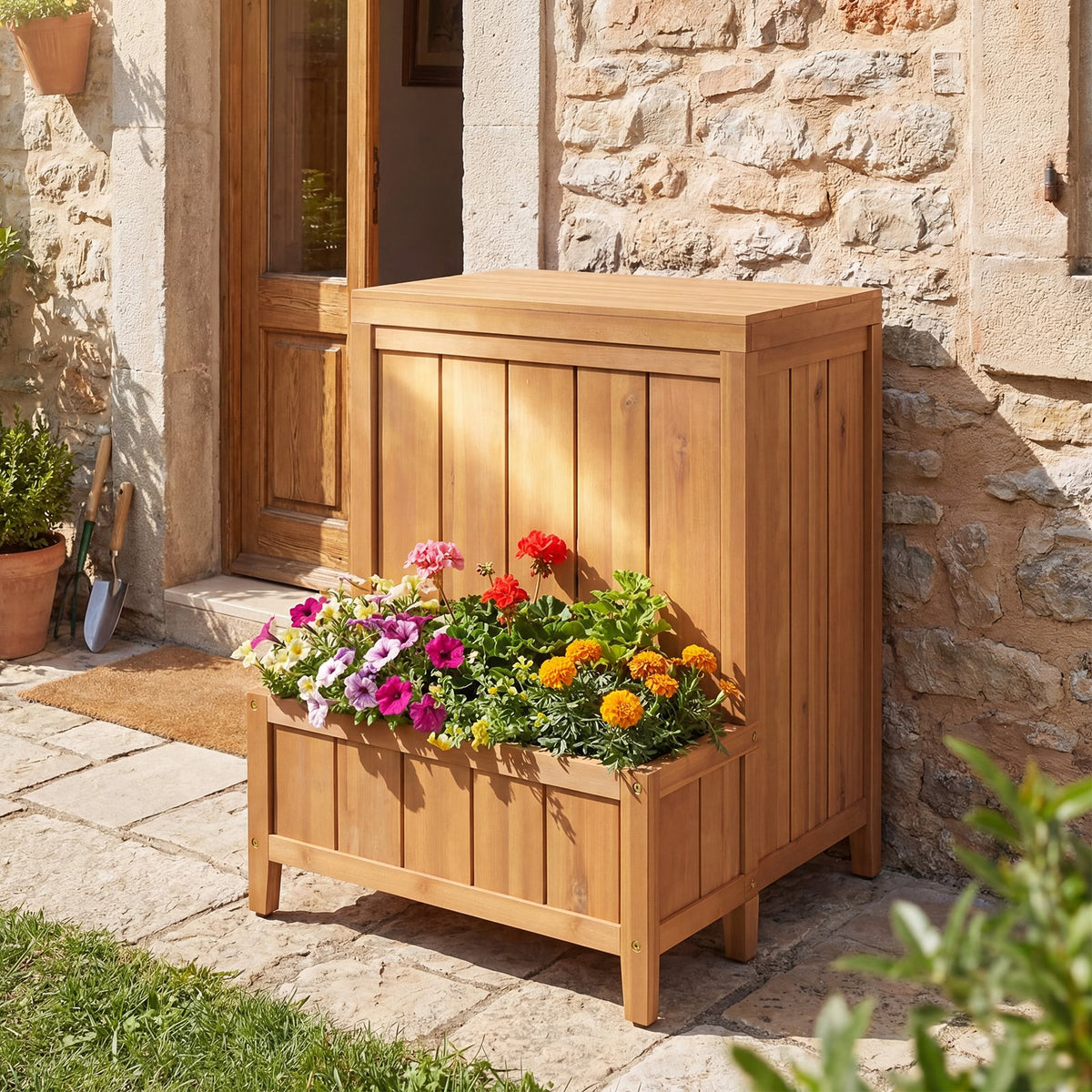Package Delivery Box with Planter Box for Pool Accessories and Garden Tools view 3