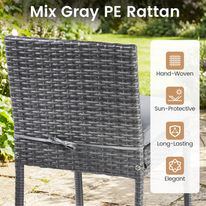 Patio Acacia Wood Dining Set for Home-Grey view 9