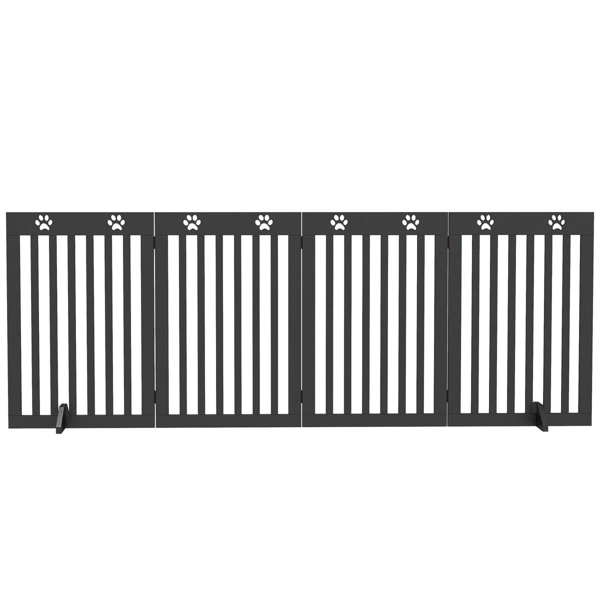 80" Extra Wide Freestanding Pet Gate with Support Feet, Black
