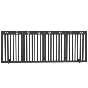 80" Extra Wide Freestanding Pet Gate with Support Feet, Black