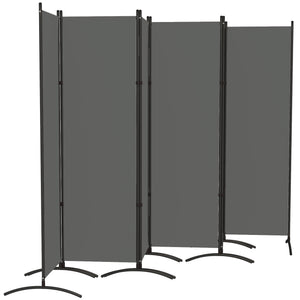 6 Panel Folding Room Divider, UV30+ Privacy Screen, Indoor Outdoor Privacy Panel with Stable Base, Beige – view 15