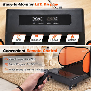 Pet Treadmill for Small & Medium Dogs with LED Display and Adjustable Speed-Black view 7