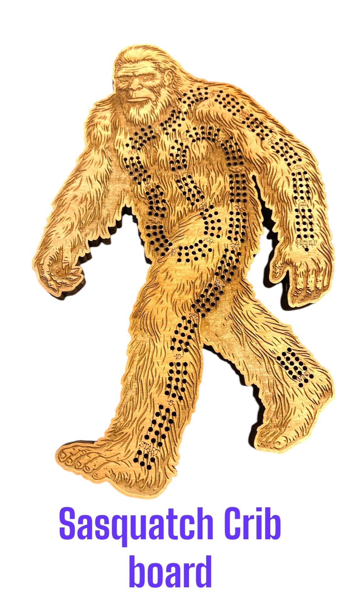 Sasquatch Cribbage Board - Creations by Alfie