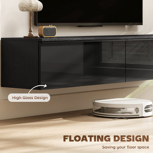 Wall Mounted TV Stand, Floating TV Cabinet with Storage, for TVs up to 70", High Gloss Effect – view 10