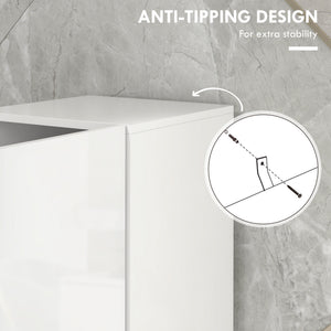 Tall Bathroom Cabinet, High Gloss Storage Cabinet with Doors and Adjustable Shelves, 11.8" x 11.8" x 71.5" – view 12