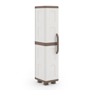 Plastic Kitchen Pantry with 4 Adjustable Shelves and Single Door for Living Room and Kitchen-Beige view 4