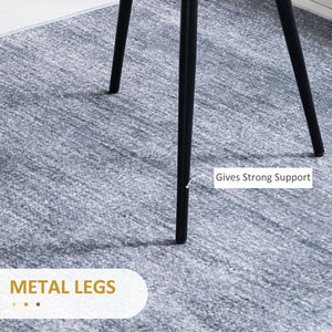 Modern Dining Chairs, Mid-Back Velvet-touch Upholstery Side Chair, Table Chair for Living Room, Dining Room, Grey, Set of 4