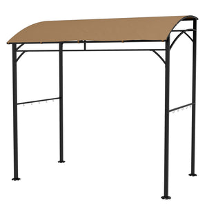 7' x 5' BBQ Grill Gazebo Tent, Garden Grill Canopy with Steel Frame and Hooks, Outdoor Sun Shade, Grey – view 43
