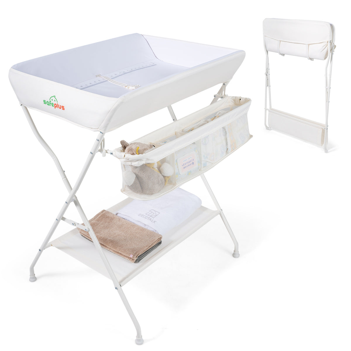 Portable Baby Change Table Folding Newborn Nursery Organizer-Beige