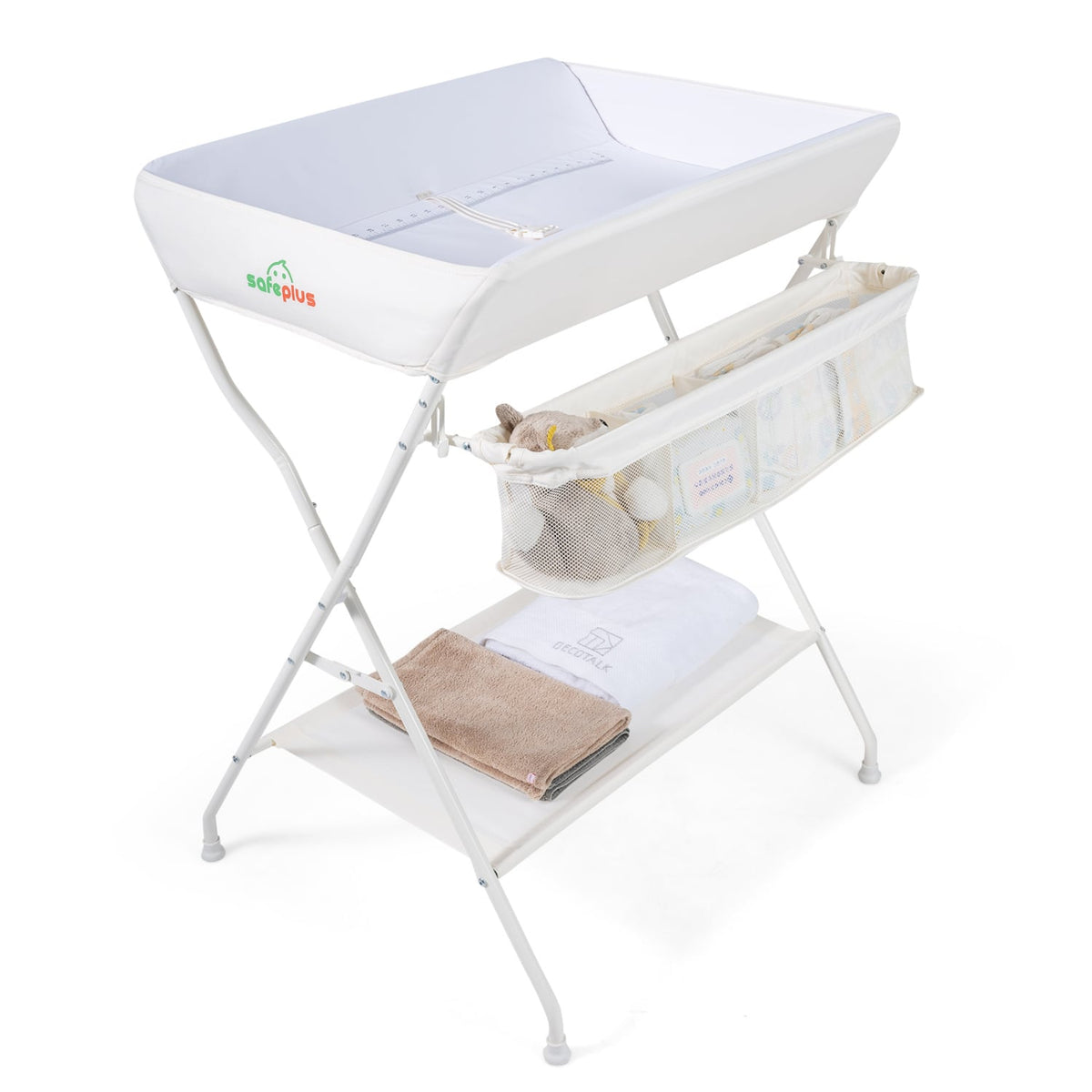 Portable Baby Change Table Folding Newborn Nursery Organizer-Beige view 3