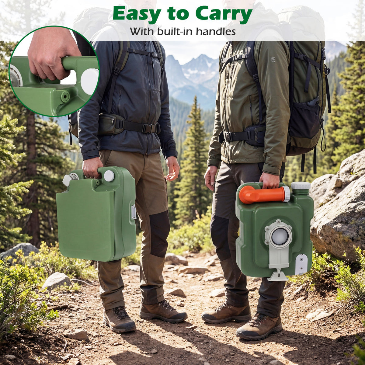 Portable Camping Toilet Porta Potty with Level Indicator and 22 L Detachable Waste Tank-Green view 5