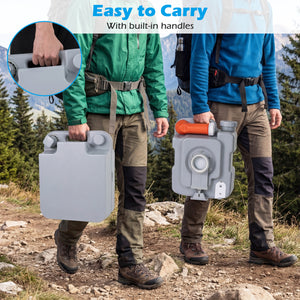 Portable Camping Toilet Porta Potty with Level Indicator and 22 L Detachable Waste Tank-Gray view 5