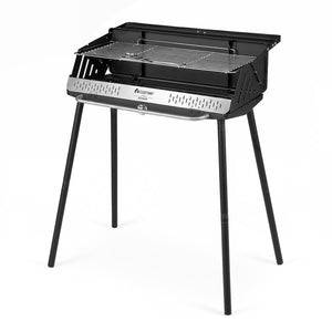 Portable Charcoal Grill with Detachable Legs, Adjustable Grate and Carrying Bag