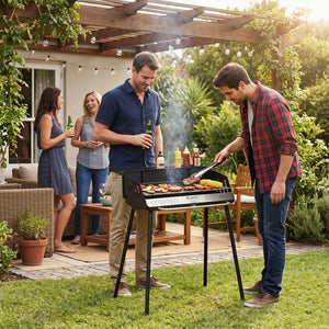 Portable Charcoal Grill with Detachable Legs, Adjustable Grate and Carrying Bag view 2