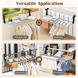 Portable Clothes Drying Rack Extendable Radiator Clothes Airer with Robust Aluminum Frame view 9