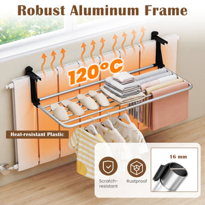 Portable Clothes Drying Rack Extendable Radiator Clothes Airer with Robust Aluminum Frame view 6