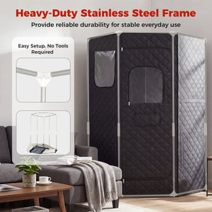 Portable Far Infrared Sauna Box for Home Full Body Sauna Tent-Black view 9