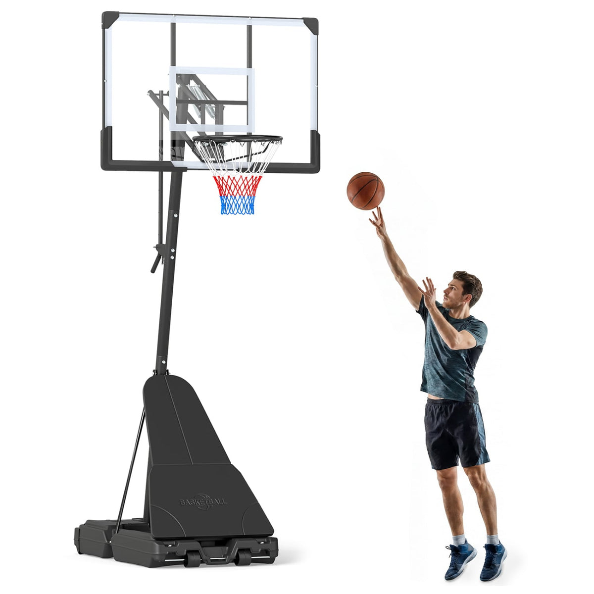 Portable Outdoor Basketball Hoop 8-10 FT Height Adjustable Basketball Goal System view 3