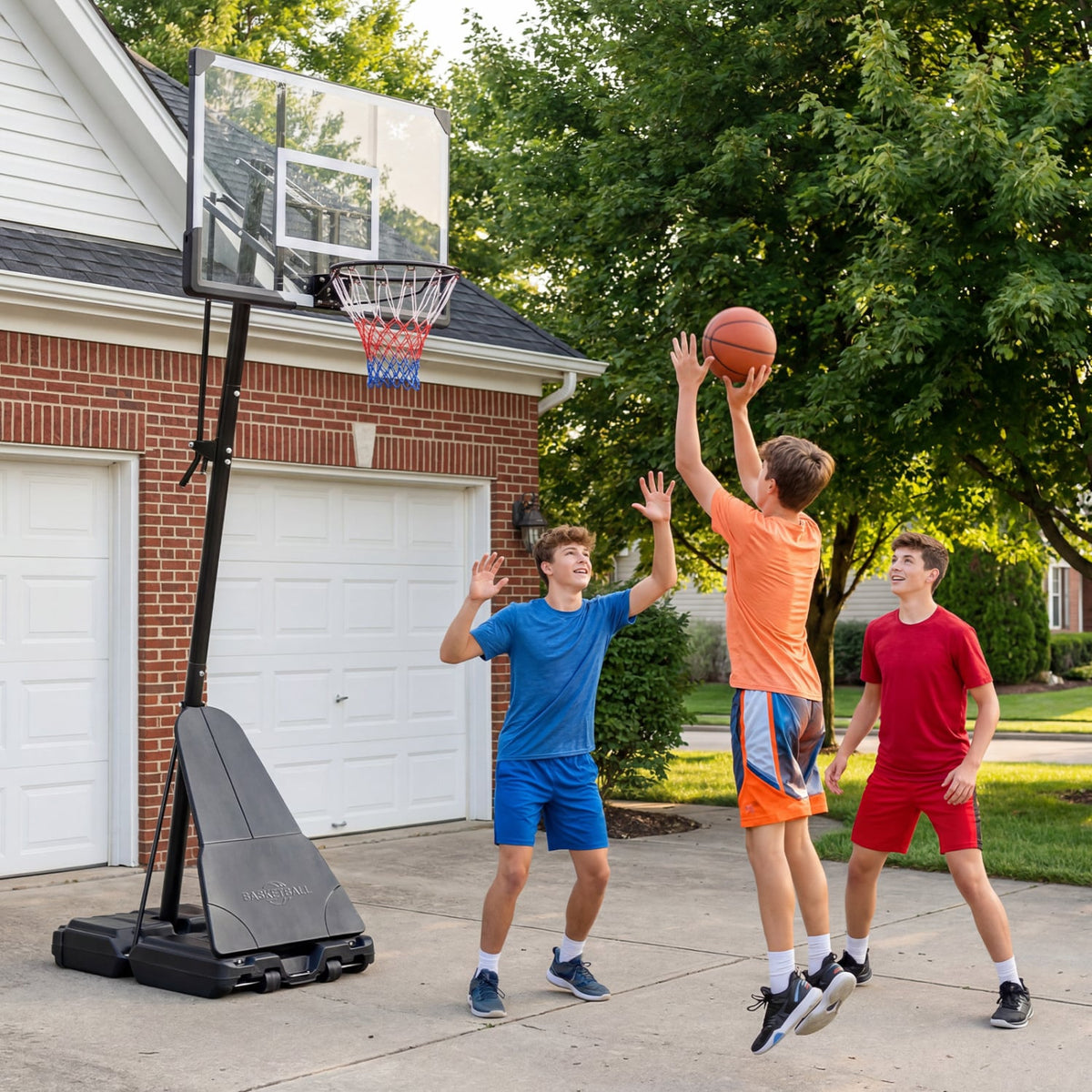 Portable Outdoor Basketball Hoop 8-10 FT Height Adjustable Basketball Goal System view 2