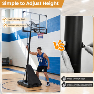 Portable Outdoor Basketball Hoop 8-10 FT Height Adjustable Basketball Goal System view 6