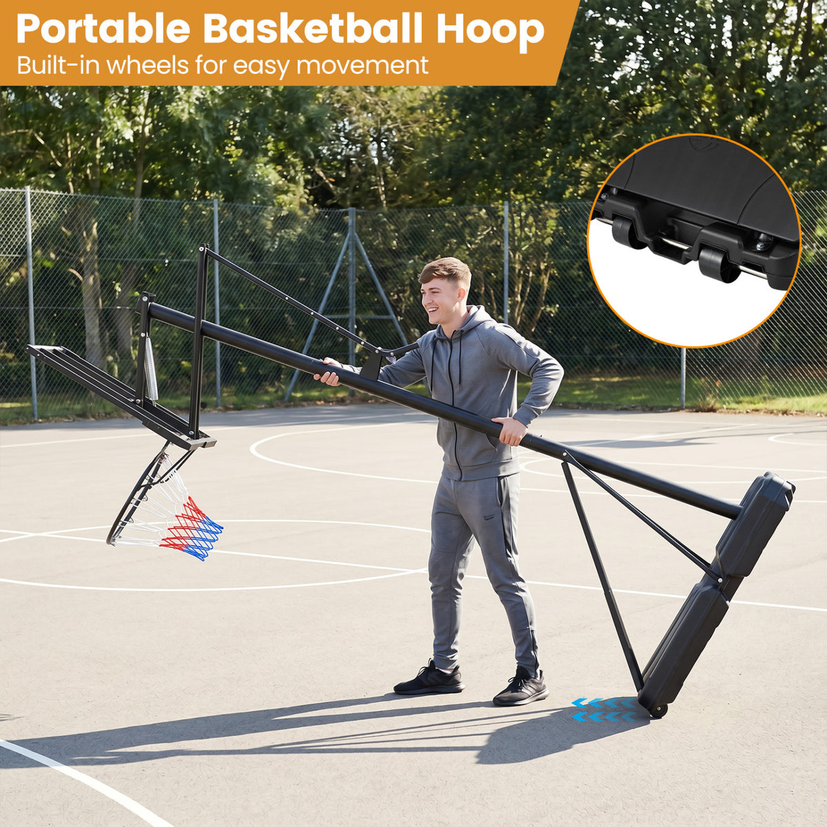 Portable Outdoor Basketball Hoop 8-10 FT Height Adjustable Basketball Goal System view 9