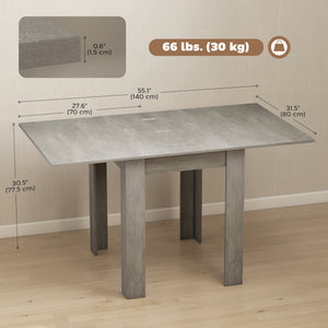 55" Extendable Dining Table for 4-6, Kitchen Table with Steel Slides and Felt Pads for Small Spaces, Black – view 9