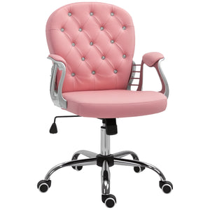 Office Chair, Comfortable Computer Desk Chair with Padded Seat and Adjustable Height, Tufted Back, Black – view 2