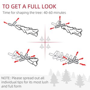 6' Pre Lit Arctic Fir Artificial Flocked Christmas Trees, with Snow Branches, Warm White UL Listed Clear Lights