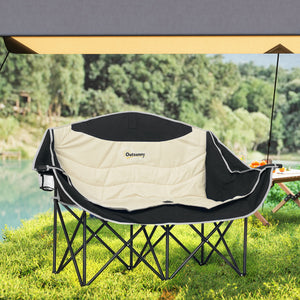 Portable Camp Chair, Double Camping Chair with Cup Holders and Carry Bag, Support 551 lbs, Dark Green – view 13