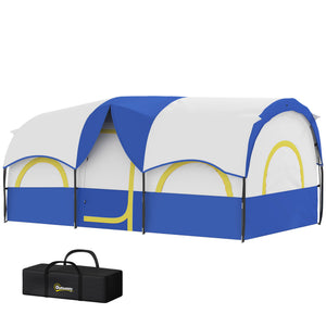 4 Person Camping Tent, 3 Room Cabin Tent, 3000mm Waterproof and UPF30+ with Sewn in Groundsheet and Carry